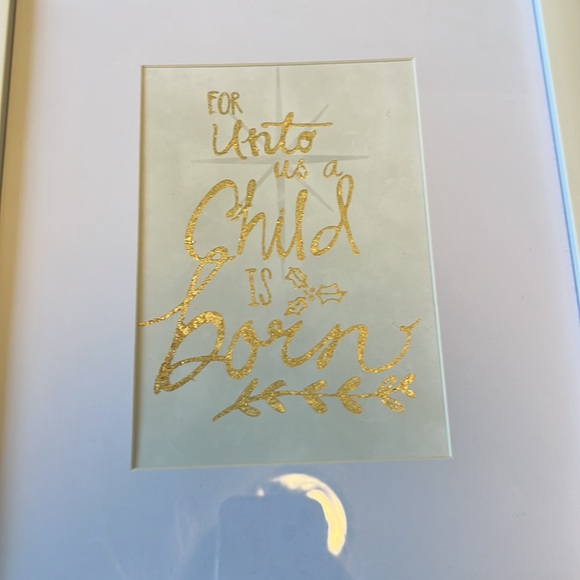 NWT!2 8x10 Christmas saying prints with frames. White frame with gold lettering. - Picture 3 of 5